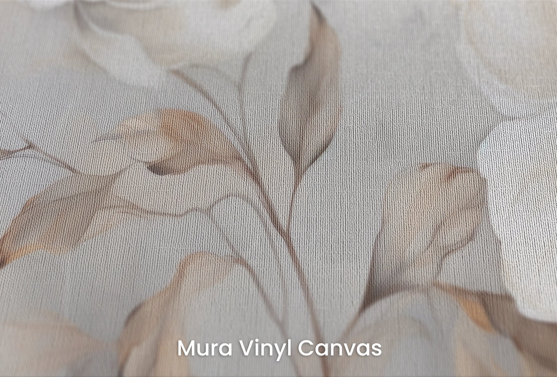 Zbliżenie na artystyczną fototapetę o nazwie Soft Magnolia Elegance na podłożu Mura Vinyl Canvas - faktura naturalnego płótna.