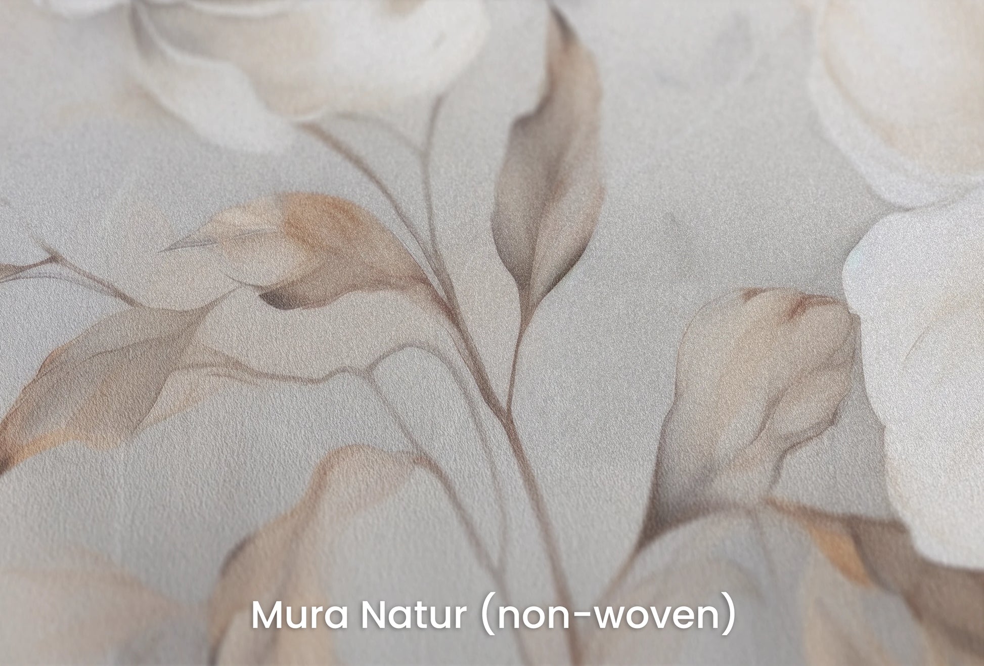 Zbliżenie na artystyczną fototapetę o nazwie Soft Magnolia Elegance na podłożu Mura Natur (non-woven) - naturalne i ekologiczne podłoże.