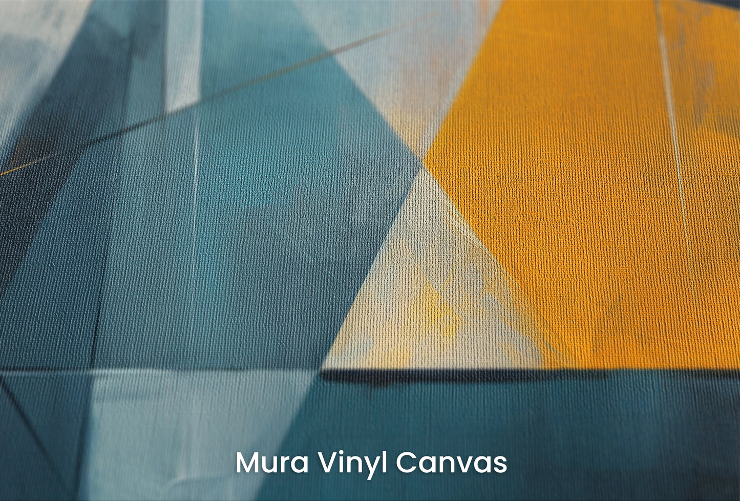 Zbliżenie na artystyczną fototapetę o nazwie Vibrant Geometric Contrast na podłożu Mura Vinyl Canvas - faktura naturalnego płótna.