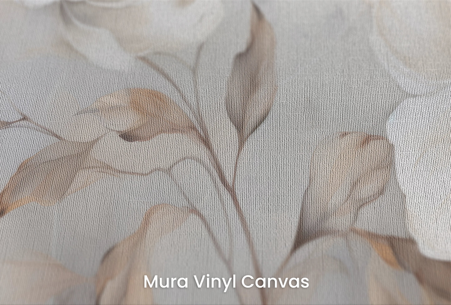 Zbliżenie na artystyczną fototapetę o nazwie Whispering Magnolias na podłożu Mura Vinyl Canvas - faktura naturalnego płótna.