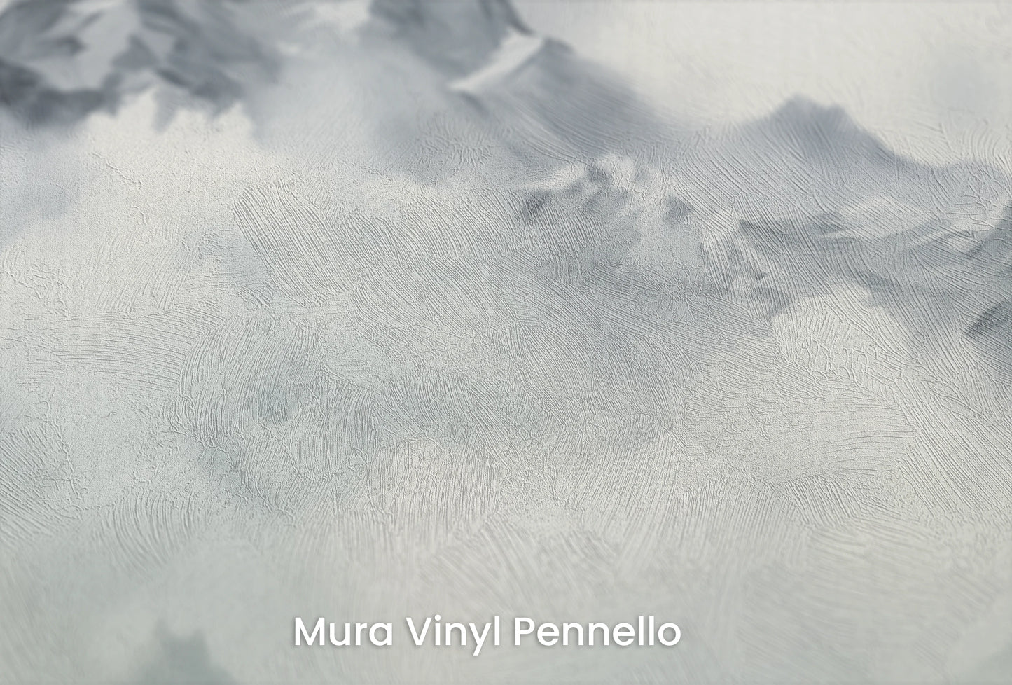 Zbliżenie na artystyczną fototapetę o nazwie Forested Summit na podłożu Mura Vinyl Pennello - faktura pociągnięć pędzla malarskiego.