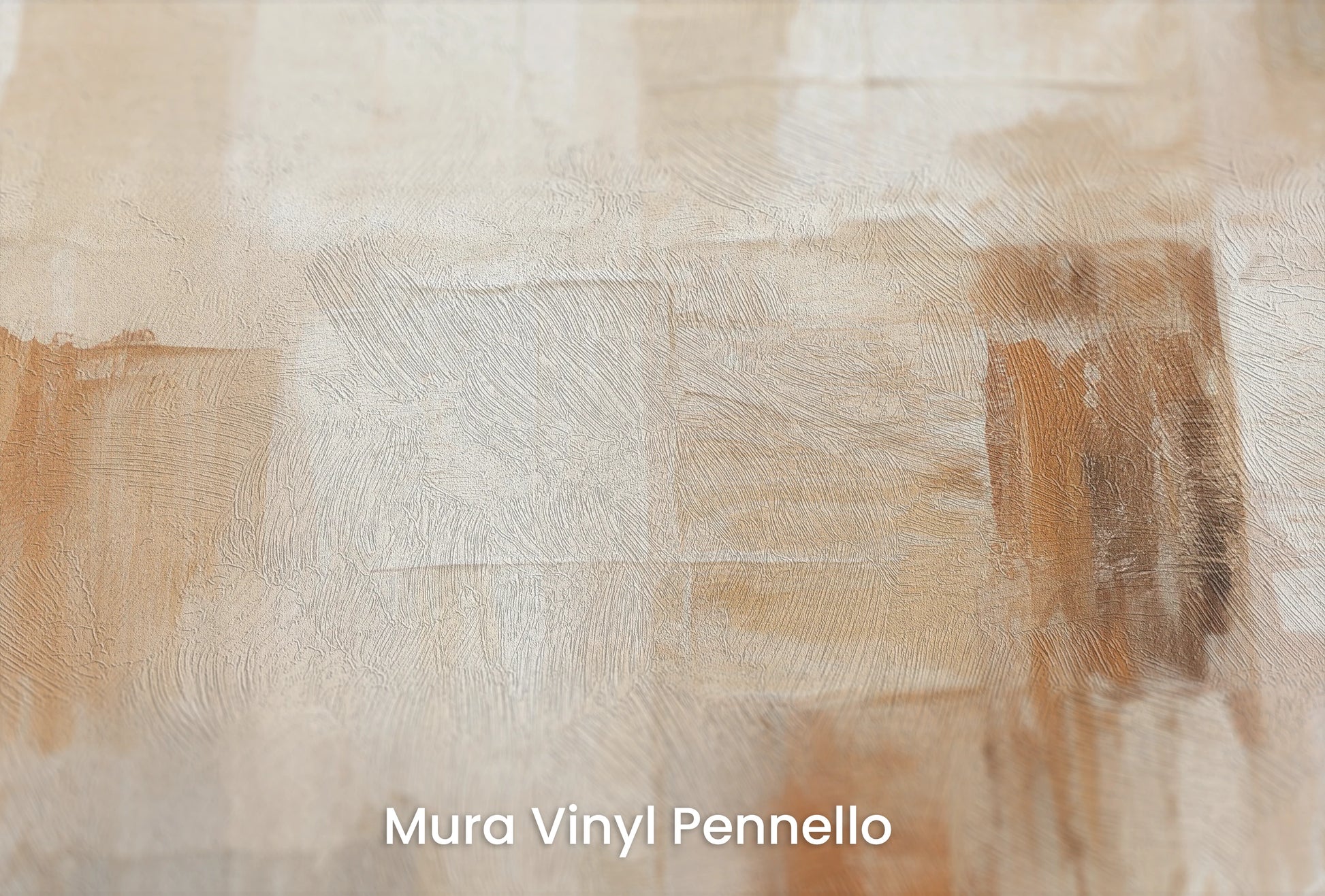 Zbliżenie na artystyczną fototapetę o nazwie Contemporary Beige na podłożu Mura Vinyl Pennello - faktura pociągnięć pędzla malarskiego.