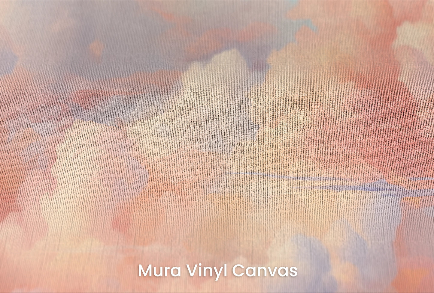 Zbliżenie na artystyczną fototapetę o nazwie Blushing Skies na podłożu Mura Vinyl Canvas - faktura naturalnego płótna.