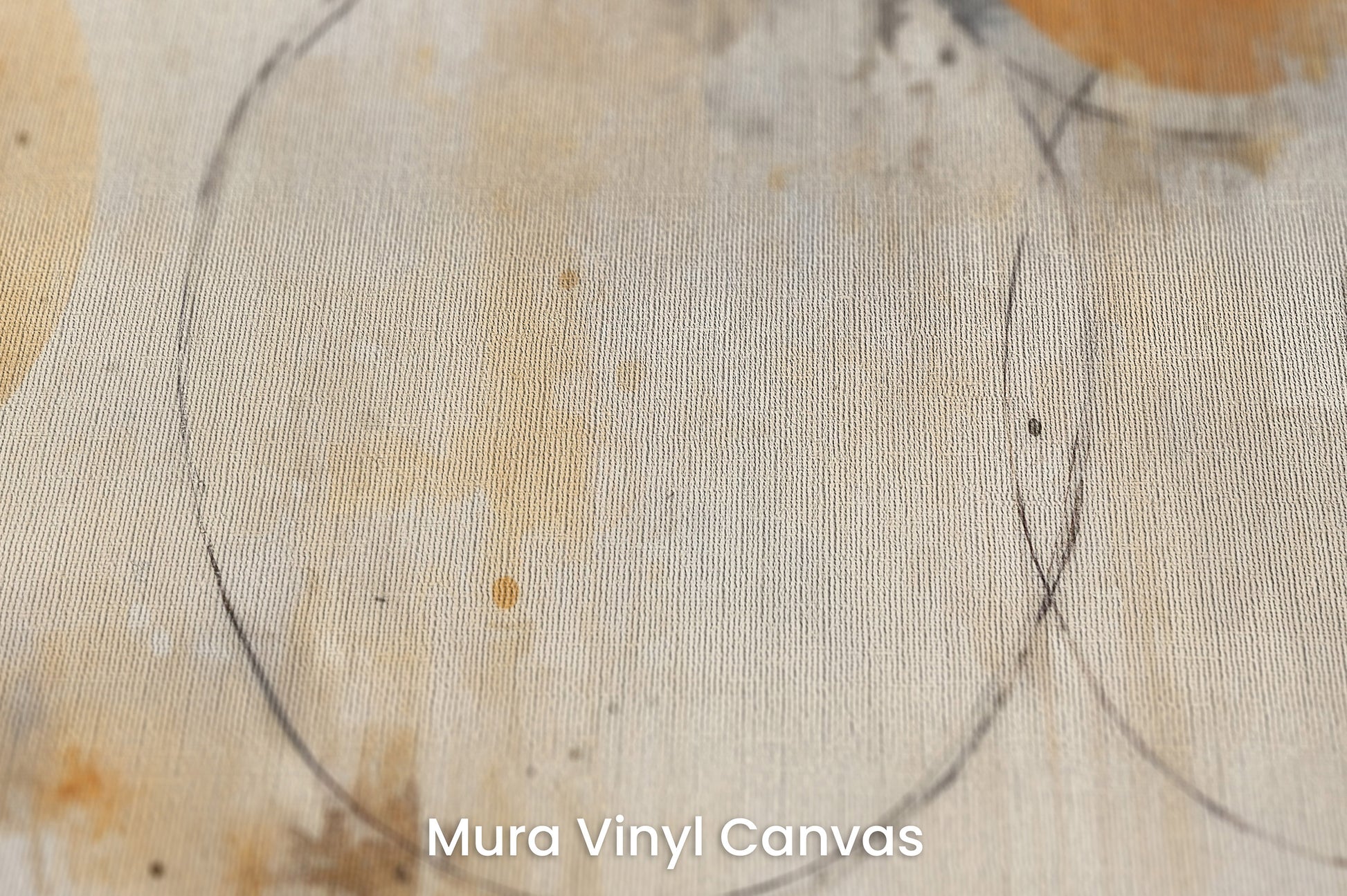 Zbliżenie na artystyczną fototapetę o nazwie ABSTRACT ORBITAL HARMONY na podłożu Mura Vinyl Canvas - faktura naturalnego płótna.
