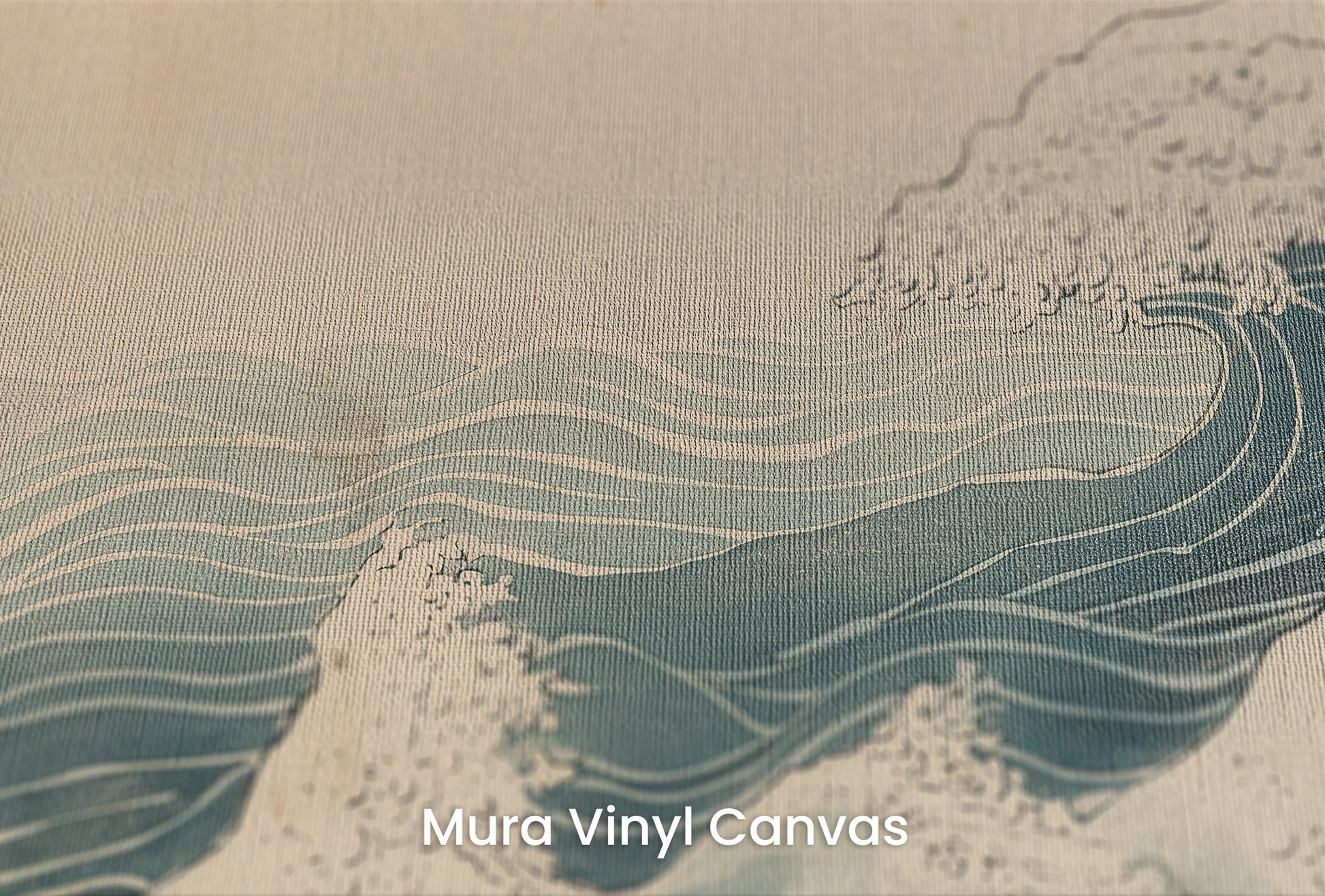 Zbliżenie na artystyczną fototapetę o nazwie Crimson Wave na podłożu Mura Vinyl Canvas - faktura naturalnego płótna.