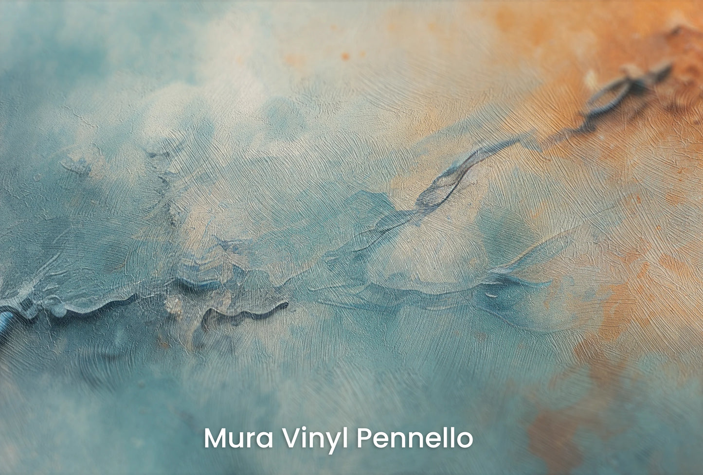 Zbliżenie na artystyczną fototapetę o nazwie Neptune's Mystery na podłożu Mura Vinyl Pennello - faktura pociągnięć pędzla malarskiego.