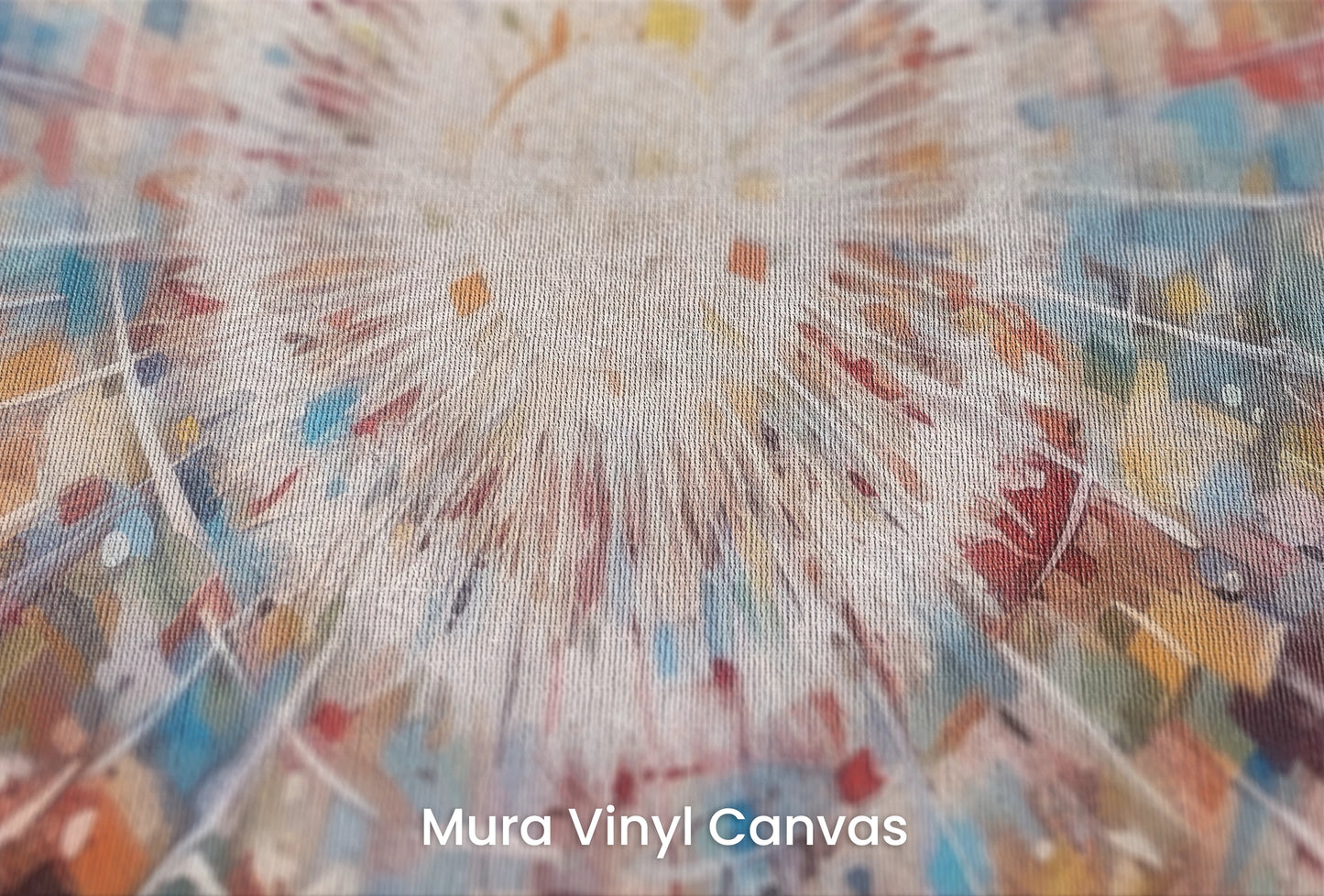 Zbliżenie na artystyczną fototapetę o nazwie Cosmic Explosion na podłożu Mura Vinyl Canvas - faktura naturalnego płótna.