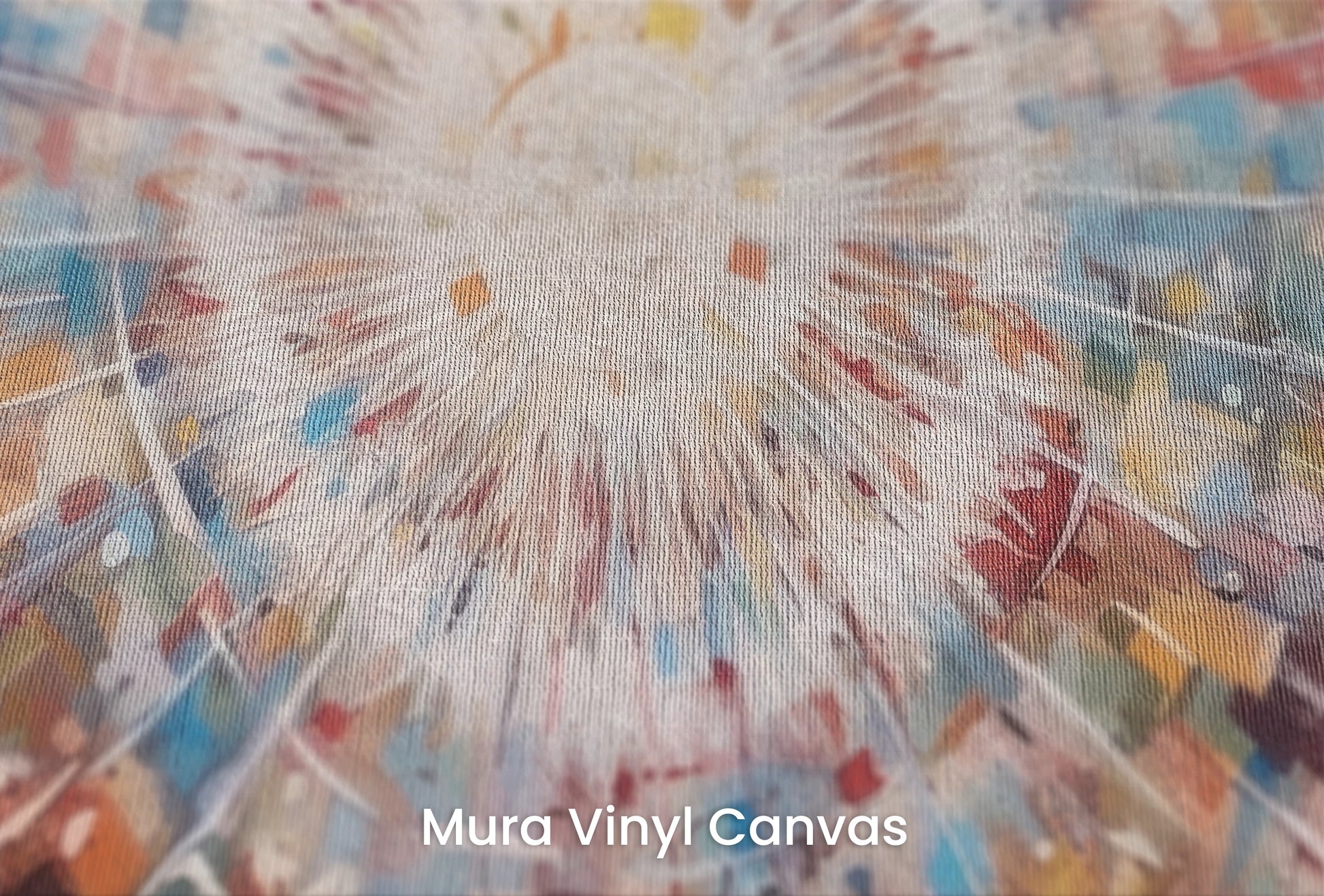 Zbliżenie na artystyczną fototapetę o nazwie Cosmic Explosion na podłożu Mura Vinyl Canvas - faktura naturalnego płótna.