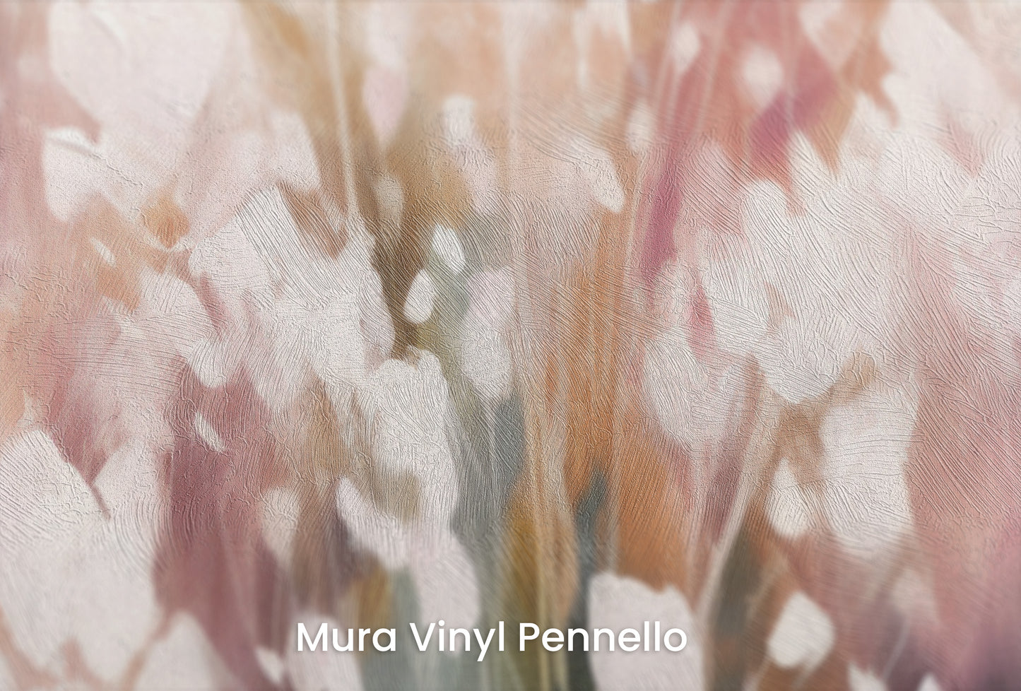 Zbliżenie na artystyczną fototapetę o nazwie Ethereal White Blossom na podłożu Mura Vinyl Pennello - faktura pociągnięć pędzla malarskiego.
