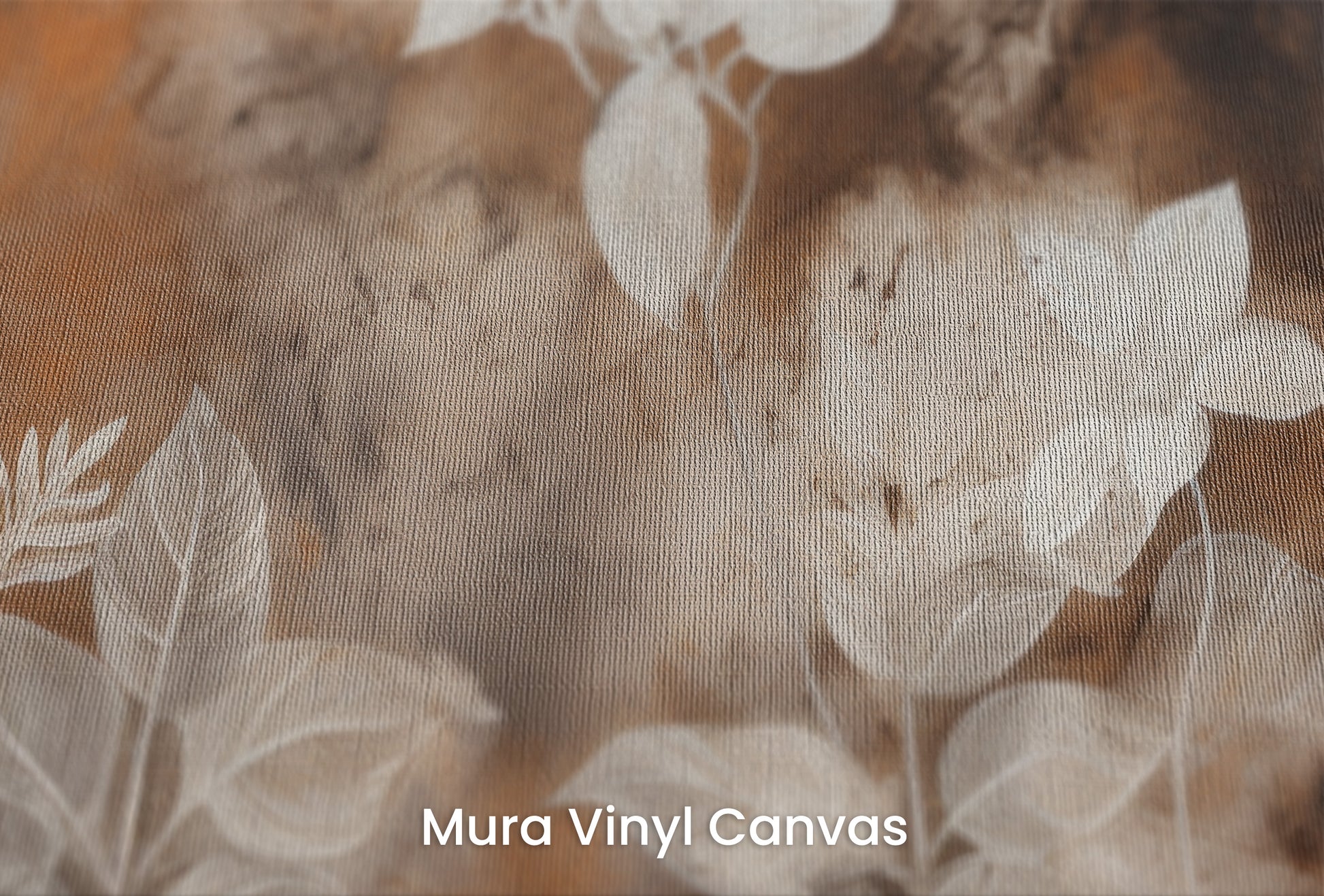 Zbliżenie na artystyczną fototapetę o nazwie Mystic Garden Silhouettes na podłożu Mura Vinyl Canvas - faktura naturalnego płótna.