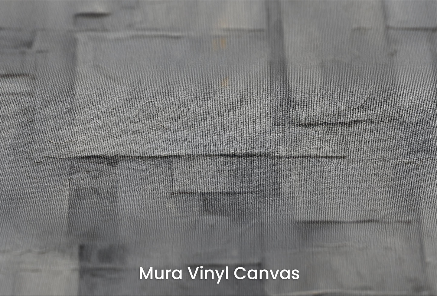 Zbliżenie na artystyczną fototapetę o nazwie Urban Cubism na podłożu Mura Vinyl Canvas - faktura naturalnego płótna.