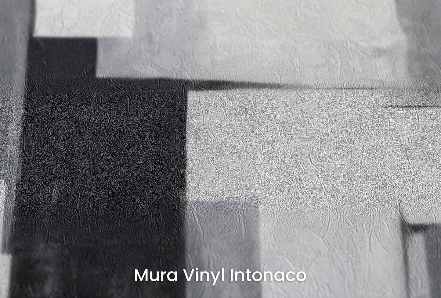 Zbliżenie na artystyczną fototapetę o nazwie Modern Geometric Balance na podłożu Mura Vinyl Intonaco - struktura tartego tynku.