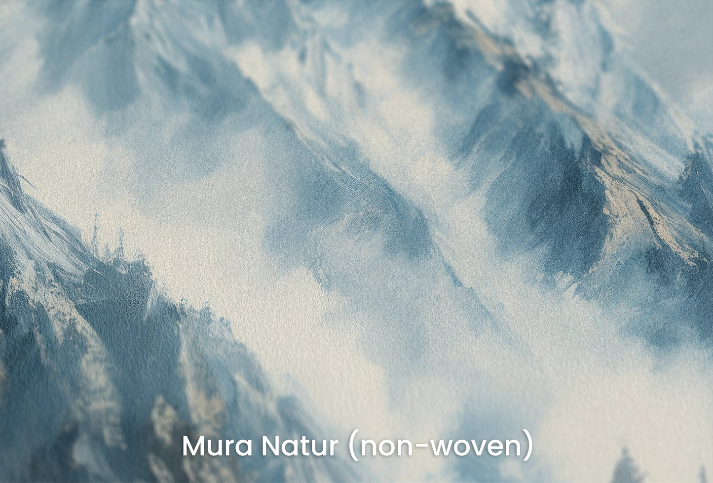 Zbliżenie na artystyczną fototapetę o nazwie Icy Peaks na podłożu Mura Natur (non-woven) - naturalne i ekologiczne podłoże.