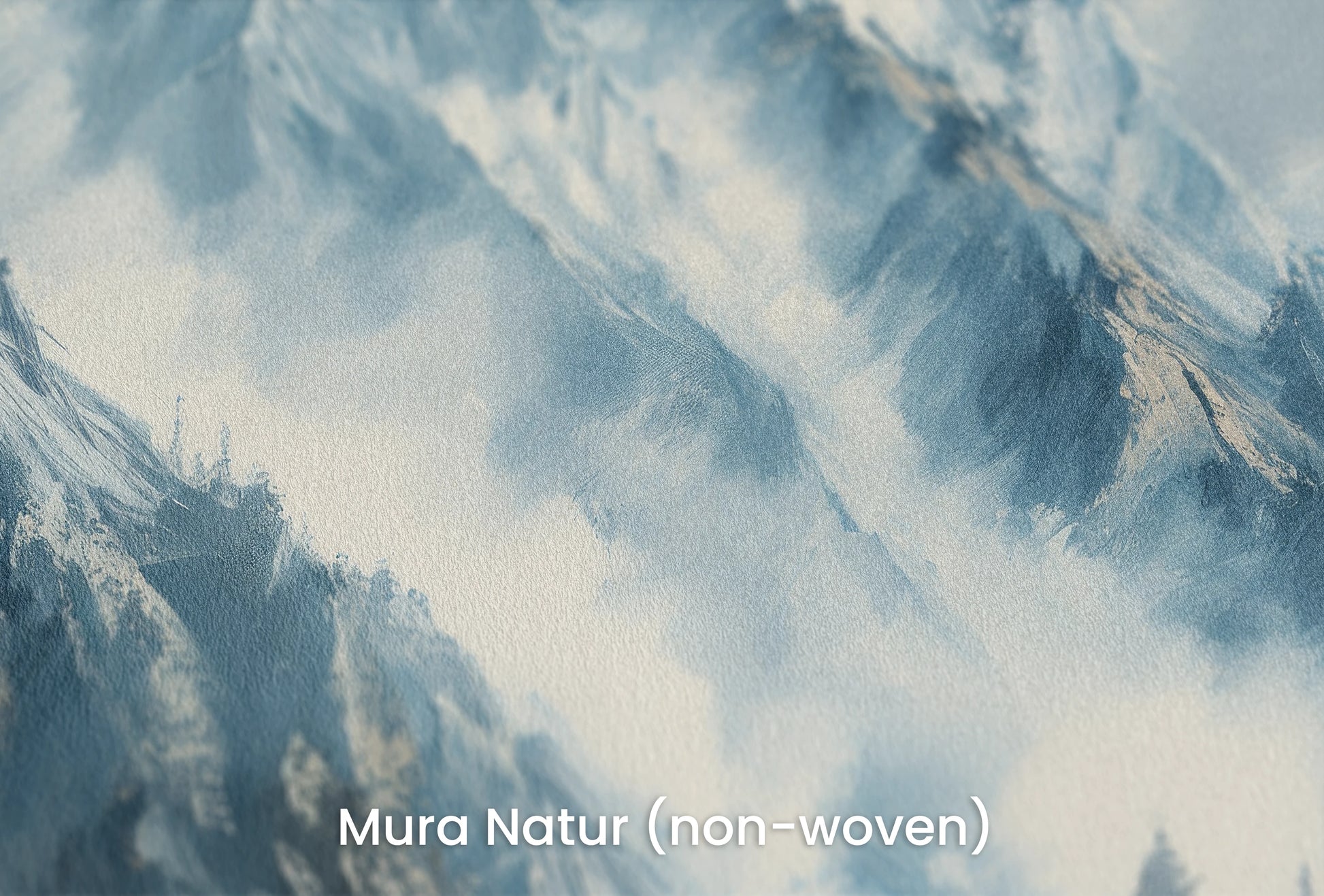 Zbliżenie na artystyczną fototapetę o nazwie Icy Peaks na podłożu Mura Natur (non-woven) - naturalne i ekologiczne podłoże.