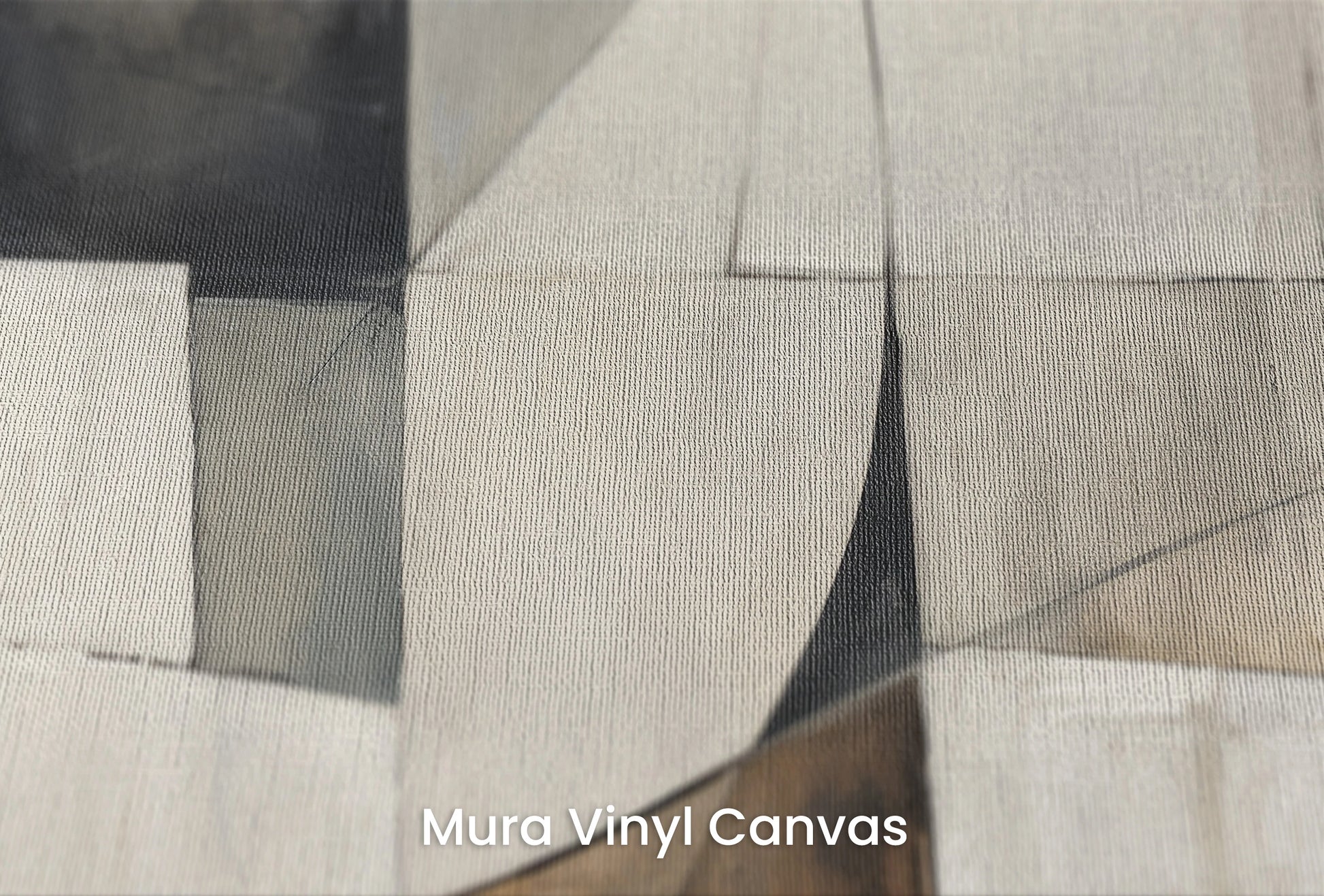 Zbliżenie na artystyczną fototapetę o nazwie Geometric Composition na podłożu Mura Vinyl Canvas - faktura naturalnego płótna.