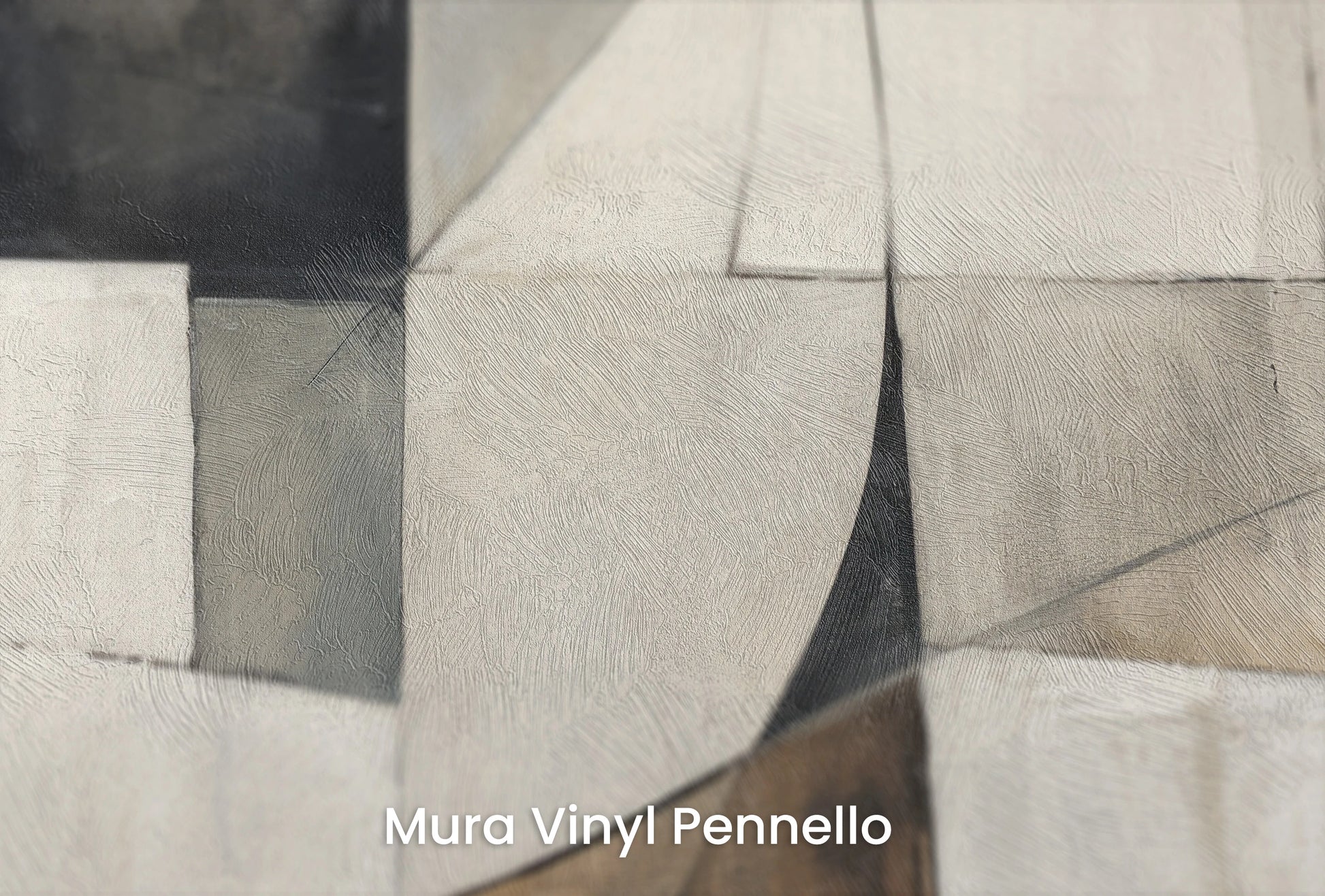 Zbliżenie na artystyczną fototapetę o nazwie Geometric Composition na podłożu Mura Vinyl Pennello - faktura pociągnięć pędzla malarskiego.