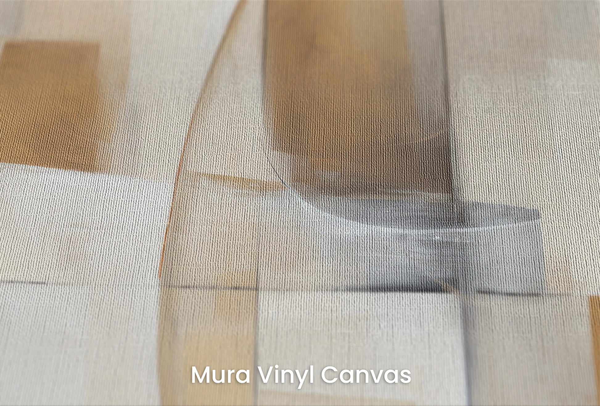 Zbliżenie na artystyczną fototapetę o nazwie Soft Geometric Curves na podłożu Mura Vinyl Canvas - faktura naturalnego płótna.