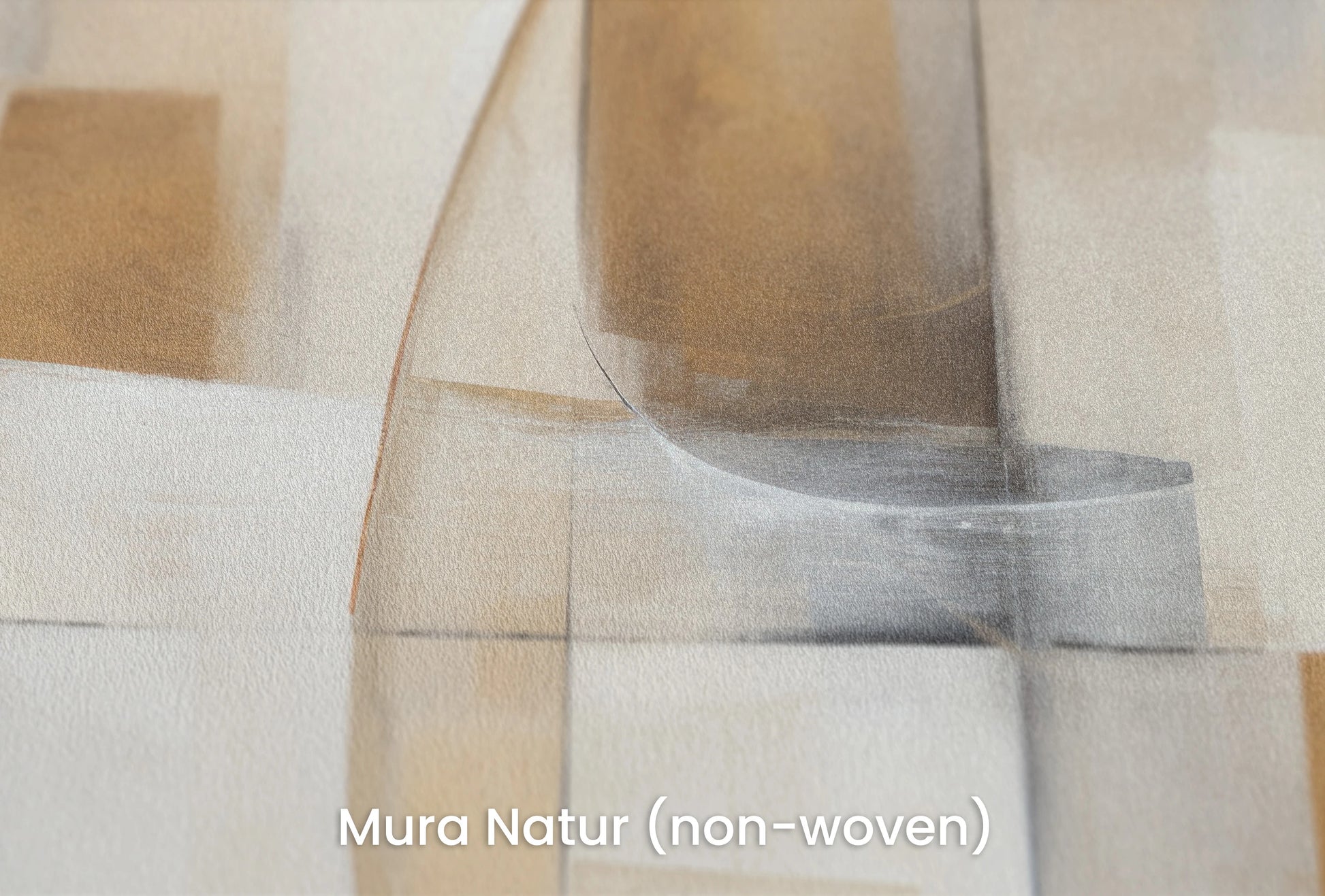 Zbliżenie na artystyczną fototapetę o nazwie Soft Geometric Curves na podłożu Mura Natur (non-woven) - naturalne i ekologiczne podłoże.