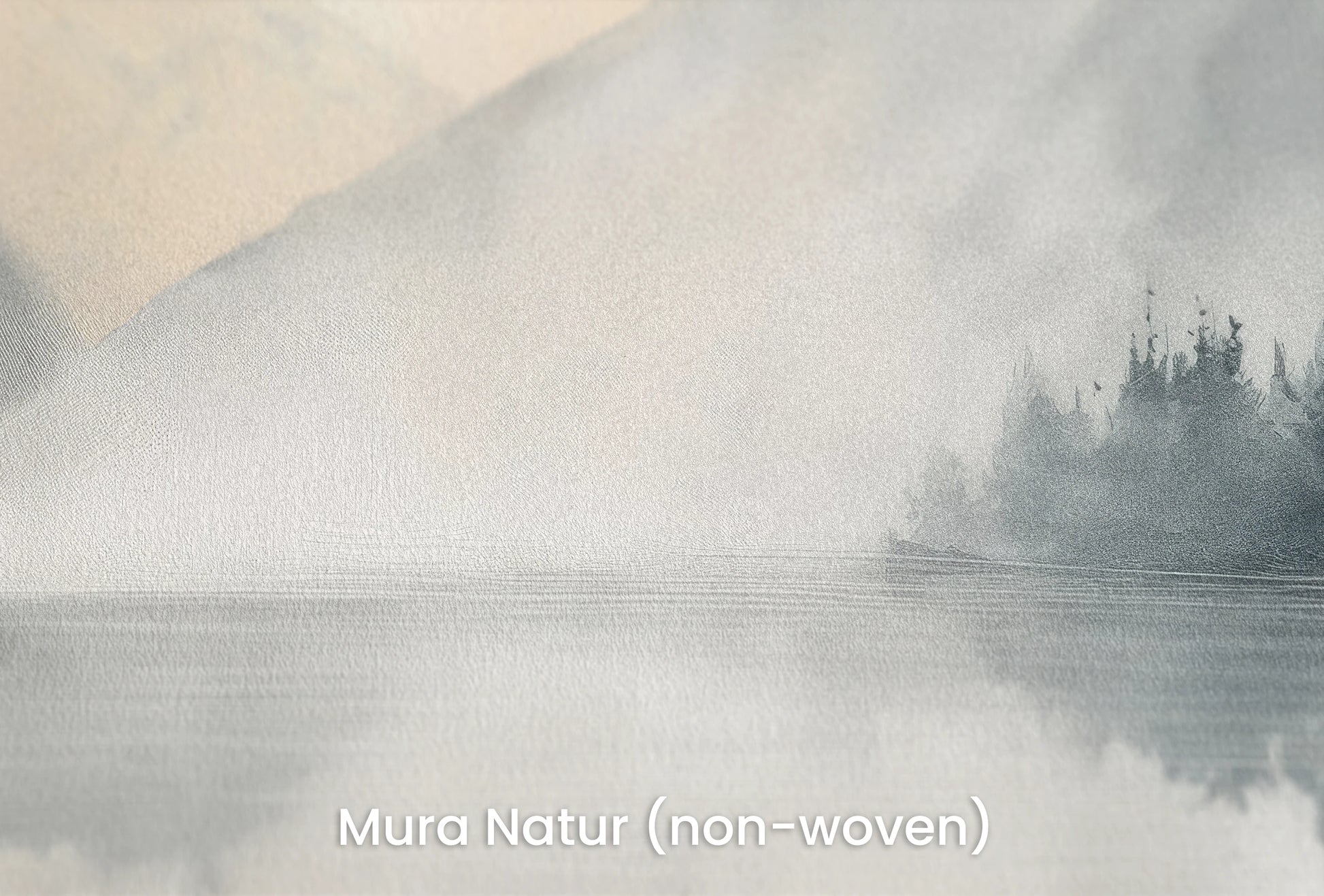 Zbliżenie na artystyczną fototapetę o nazwie Taniec Mgieł na podłożu Mura Natur (non-woven) - naturalne i ekologiczne podłoże.
