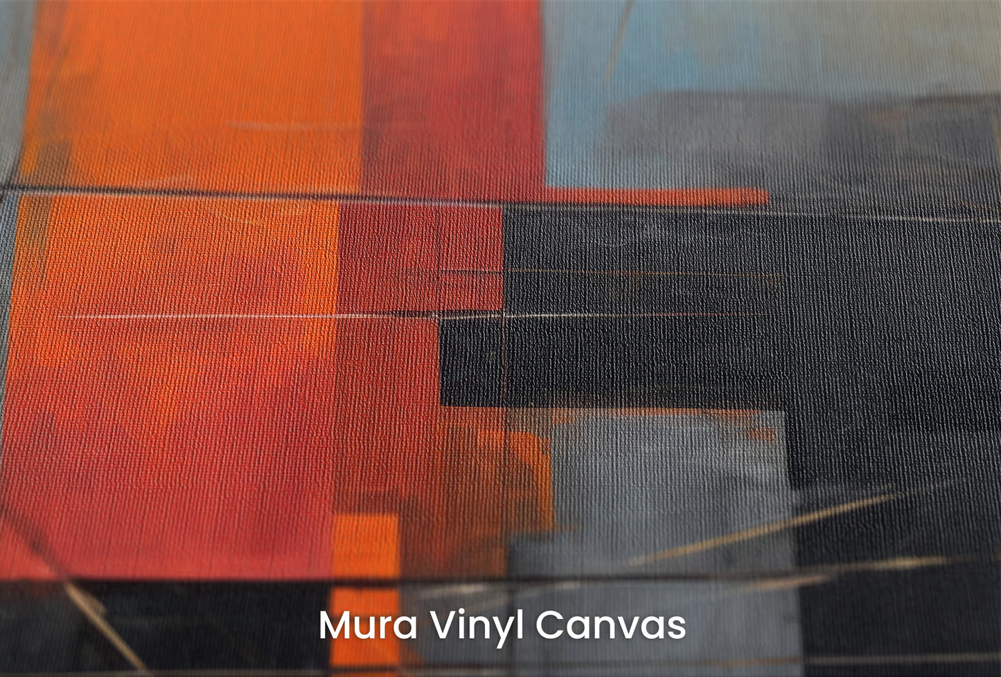 Zbliżenie na artystyczną fototapetę o nazwie Modern Color Blocks na podłożu Mura Vinyl Canvas - faktura naturalnego płótna.