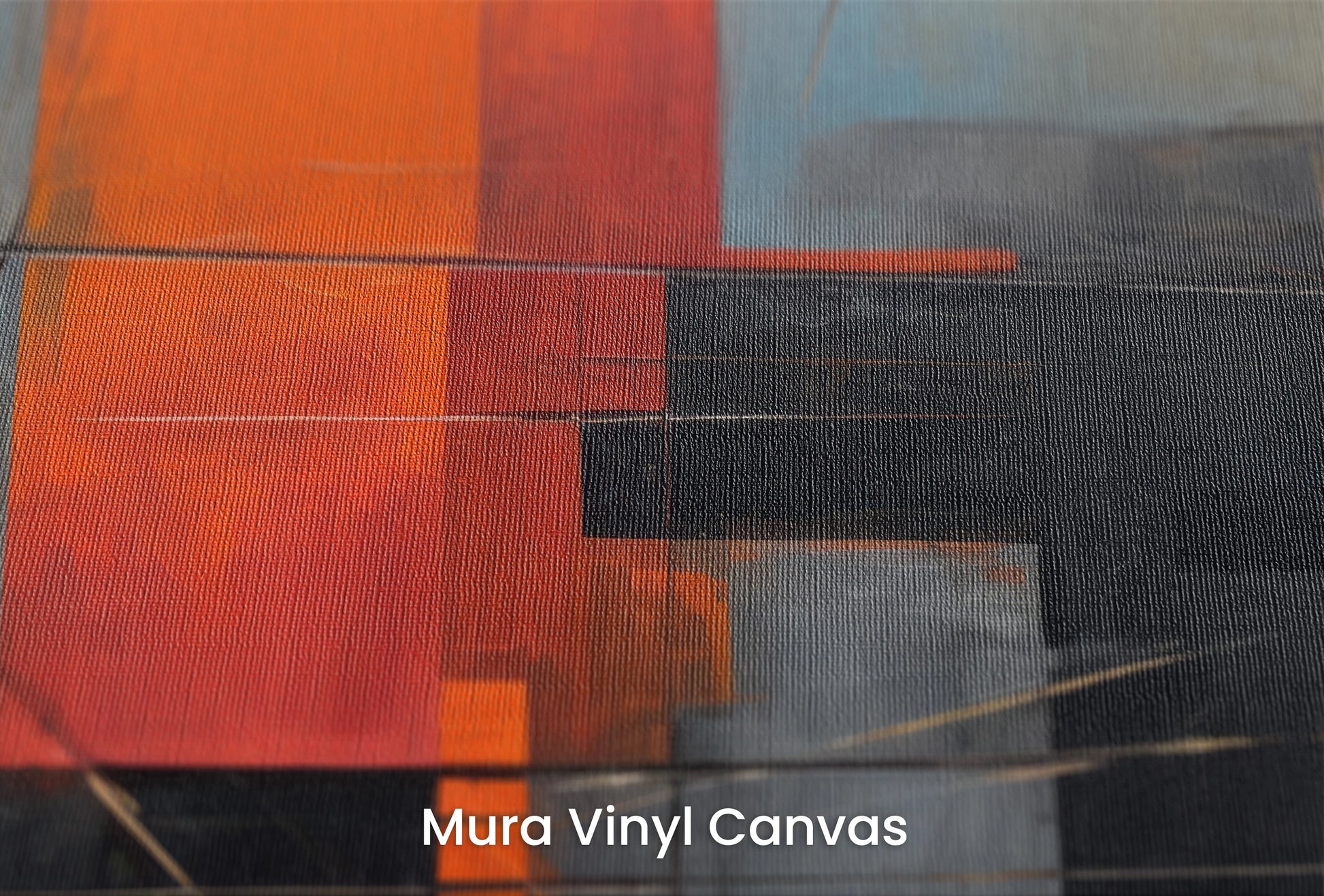 Zbliżenie na artystyczną fototapetę o nazwie Modern Color Blocks na podłożu Mura Vinyl Canvas - faktura naturalnego płótna.