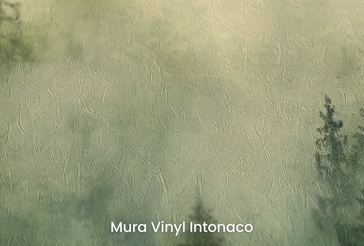 Zbliżenie na artystyczną fototapetę o nazwie Złocisty Las na podłożu Mura Vinyl Intonaco - struktura tartego tynku.