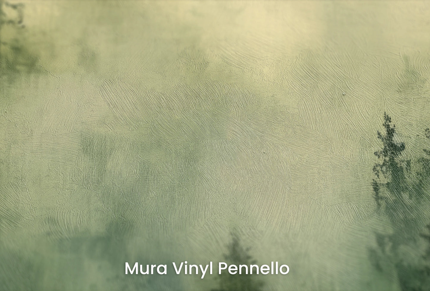 Zbliżenie na artystyczną fototapetę o nazwie Złocisty Las na podłożu Mura Vinyl Pennello - faktura pociągnięć pędzla malarskiego.