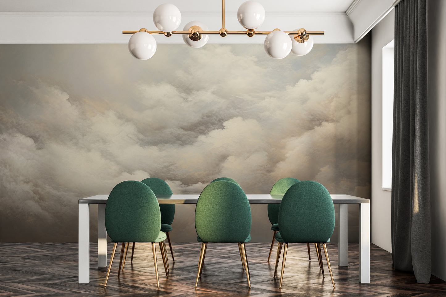 Fototapeta malowana o nazwie WHISPERING CLOUDS CANVAS pokazana w aranżacji wnętrza.