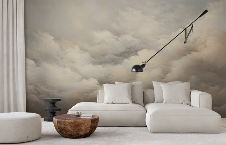 Fototapeta artystyczna o nazwie WHISPERING CLOUDS CANVAS pokazana w aranżacji wnętrza.