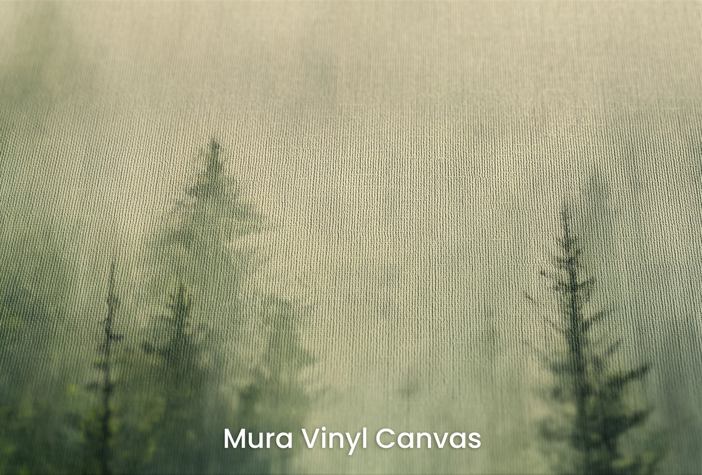 Zbliżenie na artystyczną fototapetę o nazwie Zielony Mrok na podłożu Mura Vinyl Canvas - faktura naturalnego płótna.