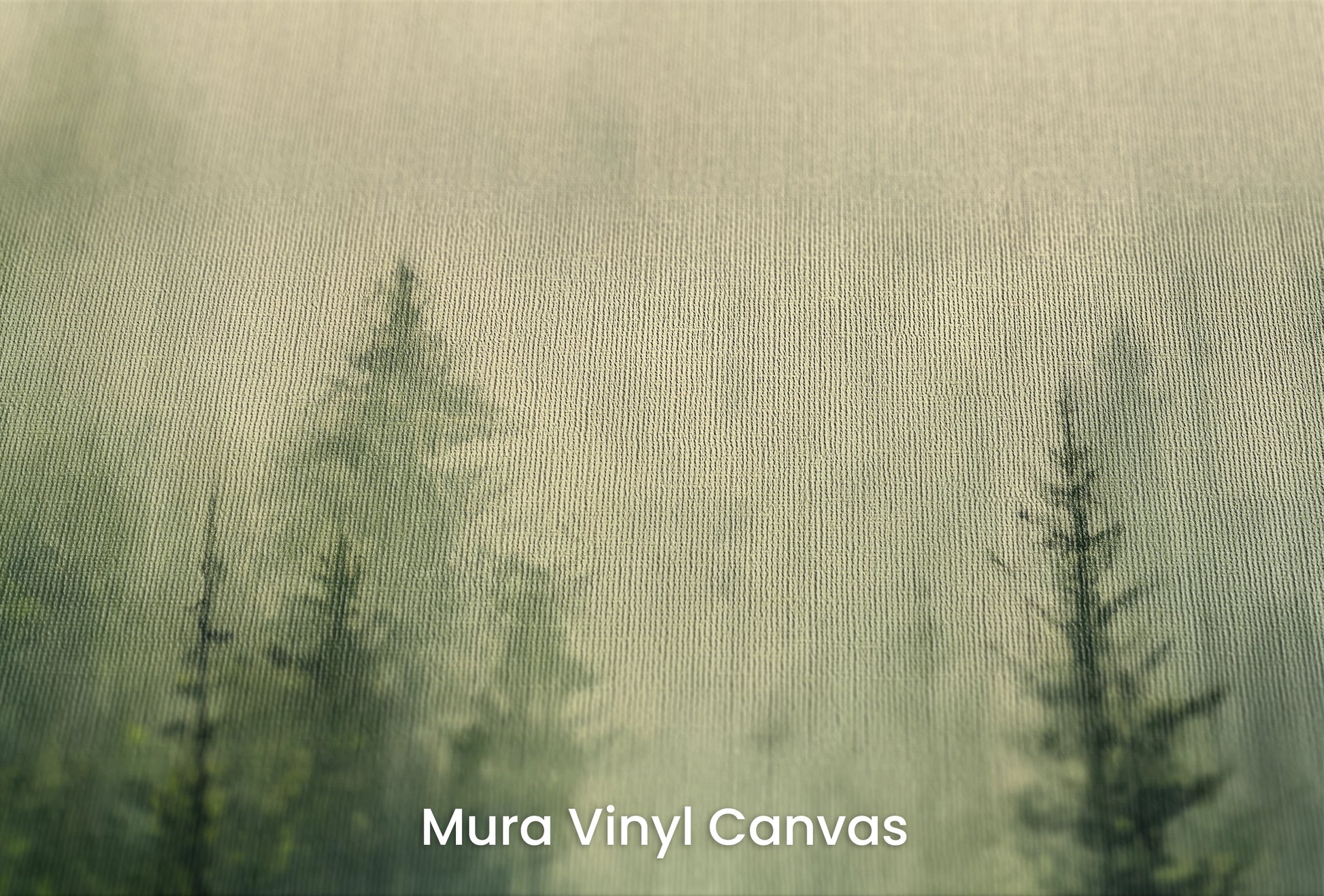 Zbliżenie na artystyczną fototapetę o nazwie Zielony Mrok na podłożu Mura Vinyl Canvas - faktura naturalnego płótna.