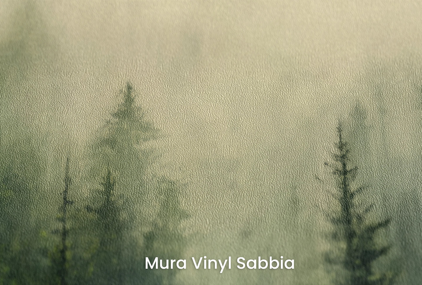 Zbliżenie na artystyczną fototapetę o nazwie Zielony Mrok na podłożu Mura Vinyl Sabbia struktura grubego ziarna piasku.