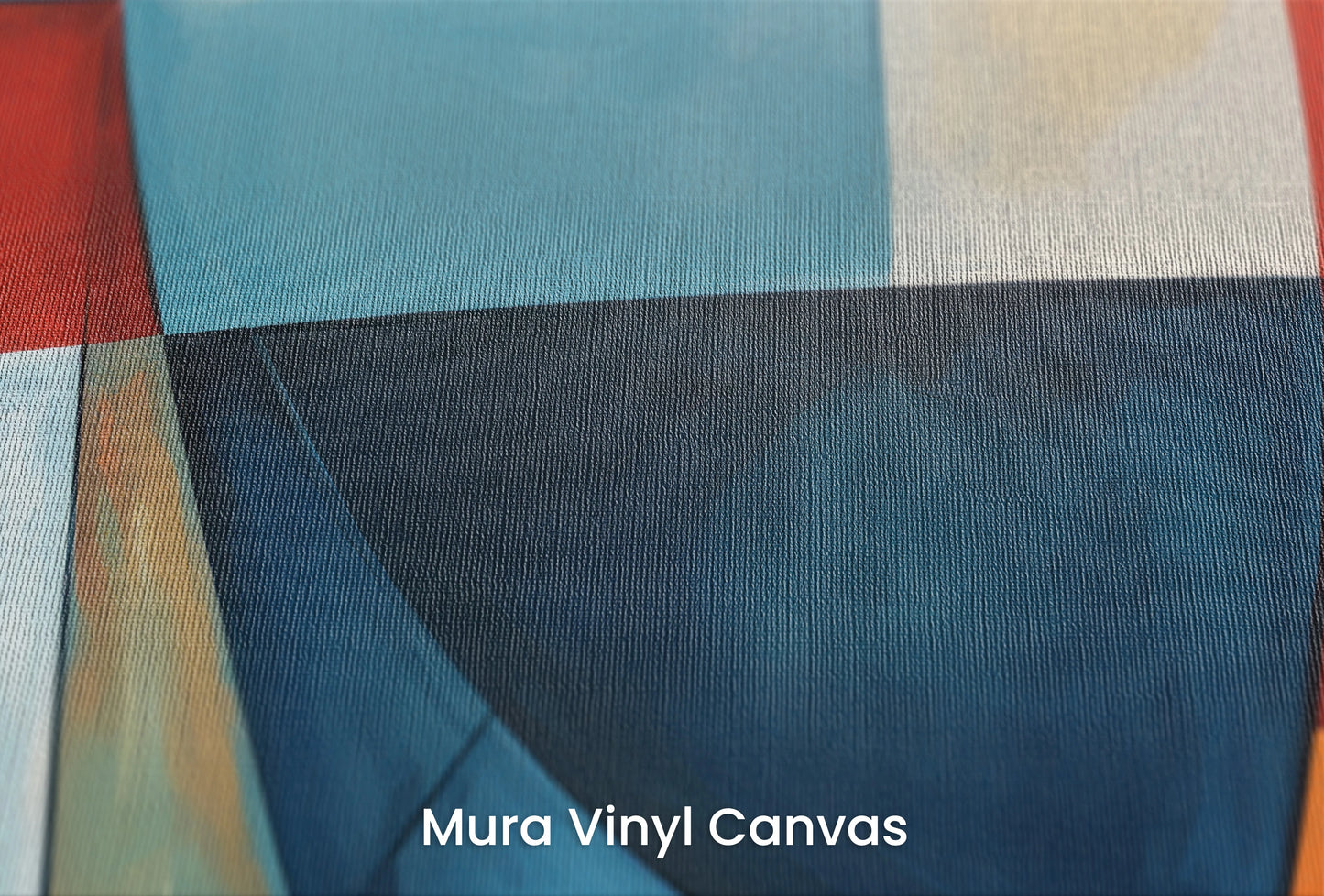 Zbliżenie na artystyczną fototapetę o nazwie Intersectional Blues na podłożu Mura Vinyl Canvas - faktura naturalnego płótna.