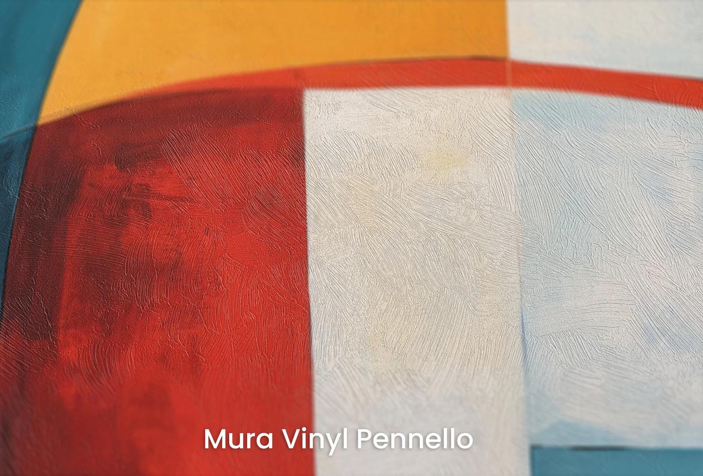 Zbliżenie na artystyczną fototapetę o nazwie Curved Elegance #2 na podłożu Mura Vinyl Pennello - faktura pociągnięć pędzla malarskiego.