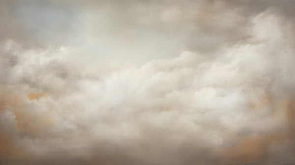 NUAGES DE SÉRÉNITÉ CANVAS - un papier peint abstrait atténué avec béton et nuages brumeux