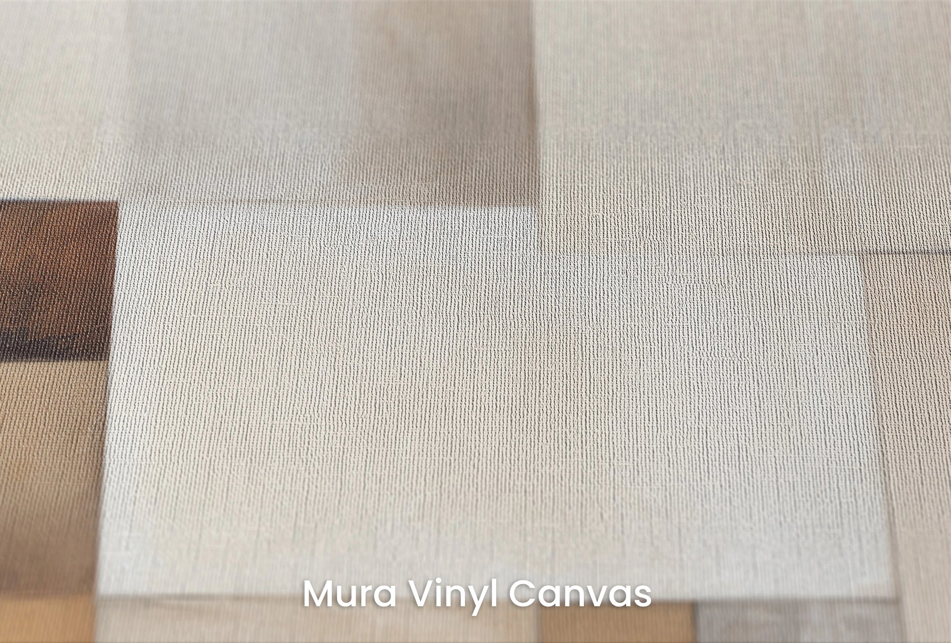 Zbliżenie na artystyczną fototapetę o nazwie Earthy Blocks #2 na podłożu Mura Vinyl Canvas - faktura naturalnego płótna.