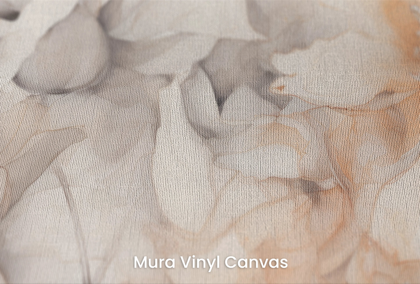 Zbliżenie na artystyczną fototapetę o nazwie Neutral Florals na podłożu Mura Vinyl Canvas - faktura naturalnego płótna.