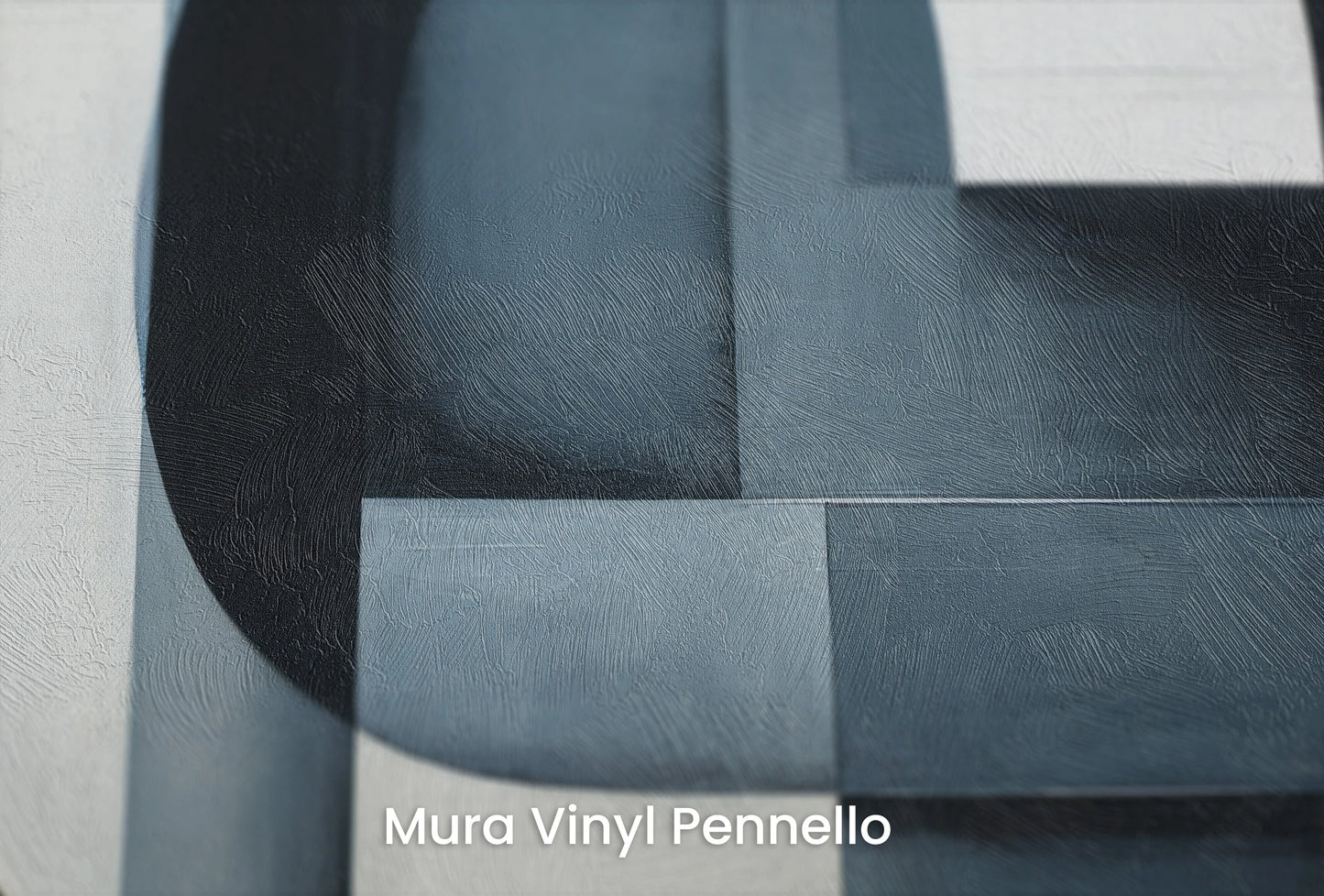 Zbliżenie na artystyczną fototapetę o nazwie Monochromatic Curvature na podłożu Mura Vinyl Pennello - faktura pociągnięć pędzla malarskiego.