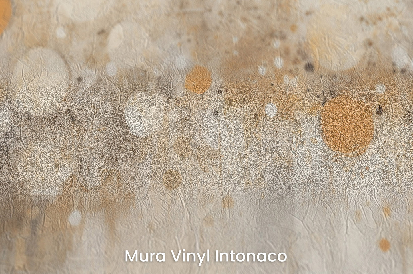 Zbliżenie na artystyczną fototapetę o nazwie NEUTRAL SPHERE CASCADE na podłożu Mura Vinyl Intonaco - struktura tartego tynku.