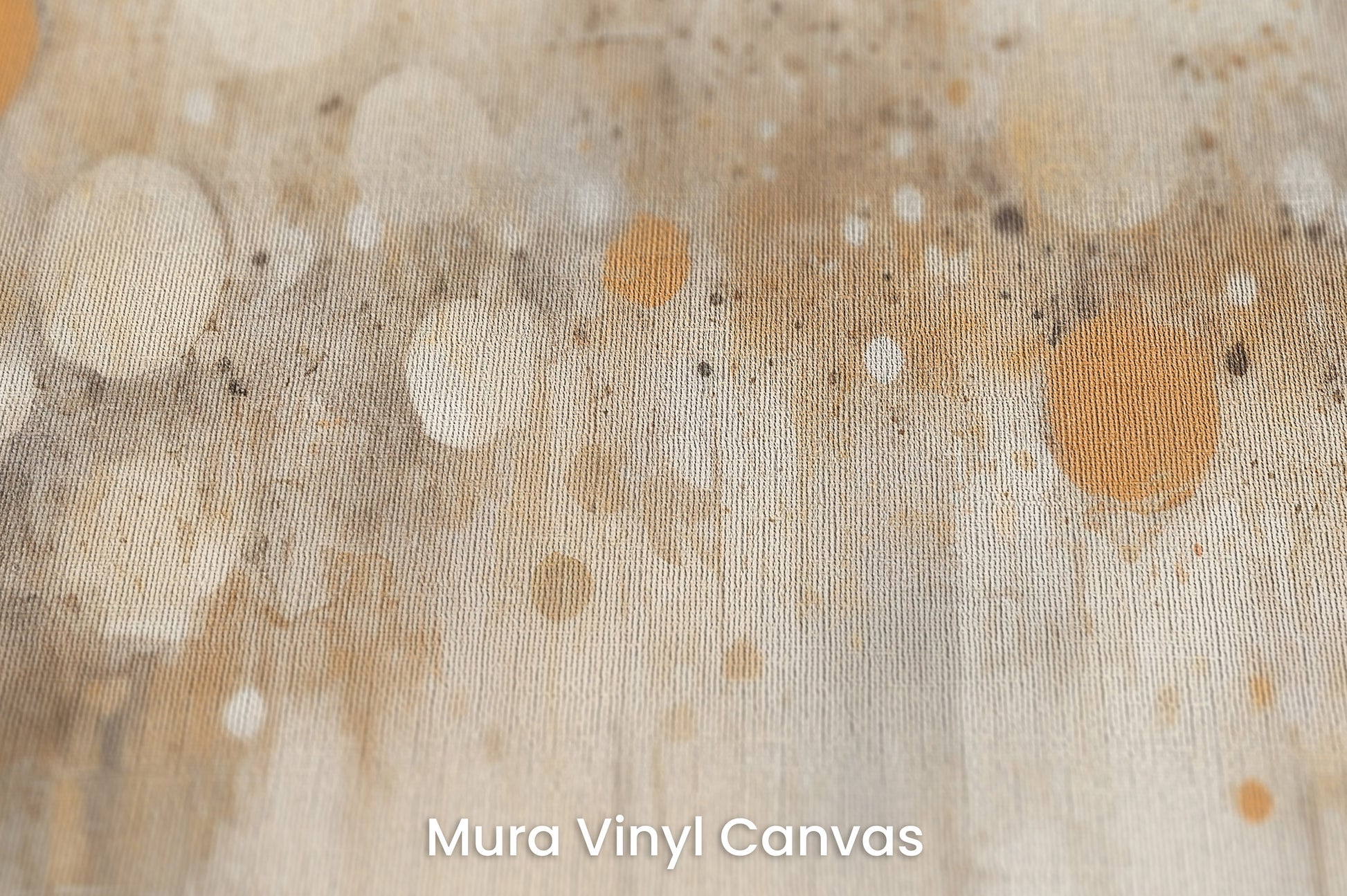 Zbliżenie na artystyczną fototapetę o nazwie NEUTRAL SPHERE CASCADE na podłożu Mura Vinyl Canvas - faktura naturalnego płótna.