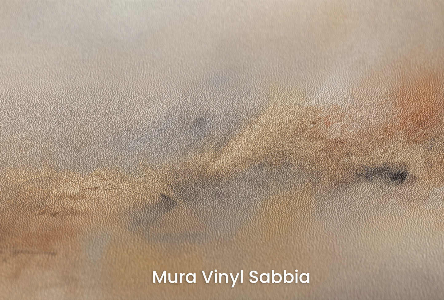 Zbliżenie na artystyczną fototapetę o nazwie HORIZON GLOW ABSTRACTION na podłożu Mura Vinyl Sabbia struktura grubego ziarna piasku.