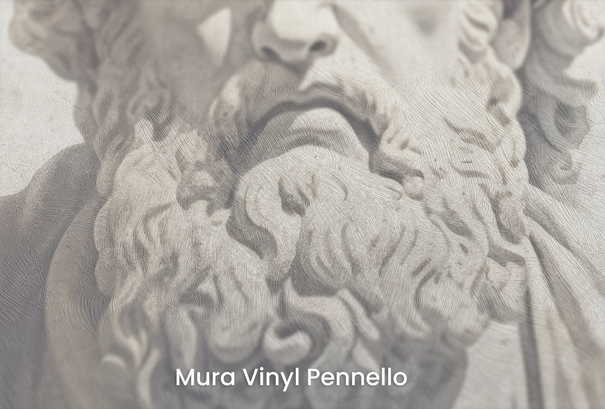 Zbliżenie na artystyczną fototapetę o nazwie Stoic Wisdom na podłożu Mura Vinyl Pennello - faktura pociągnięć pędzla malarskiego.