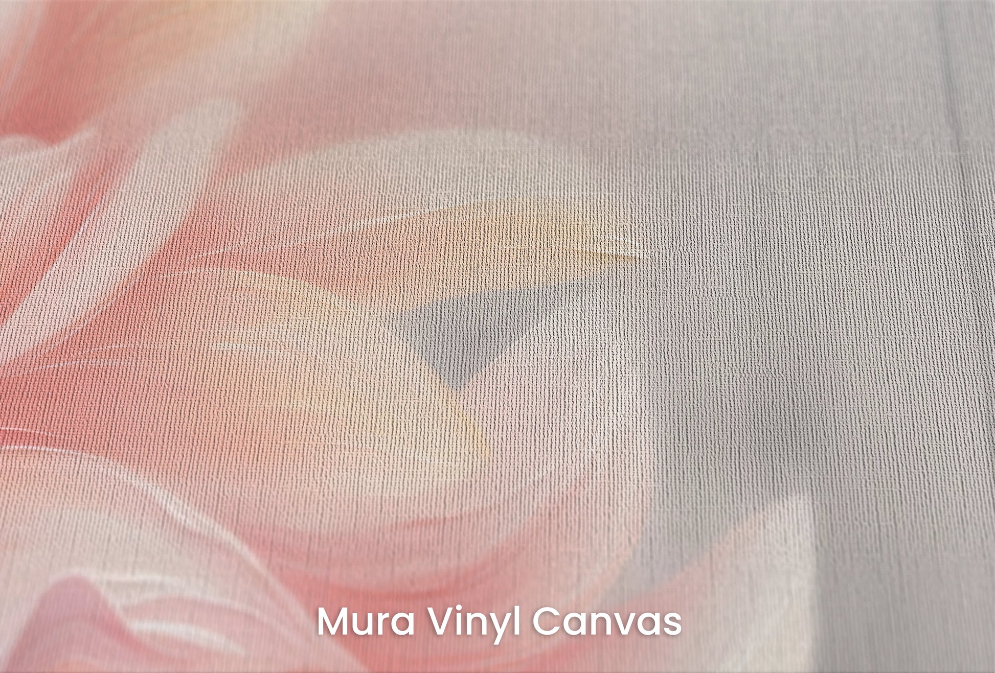 Zbliżenie na artystyczną fototapetę o nazwie Pink Petal Whirl na podłożu Mura Vinyl Canvas - faktura naturalnego płótna.