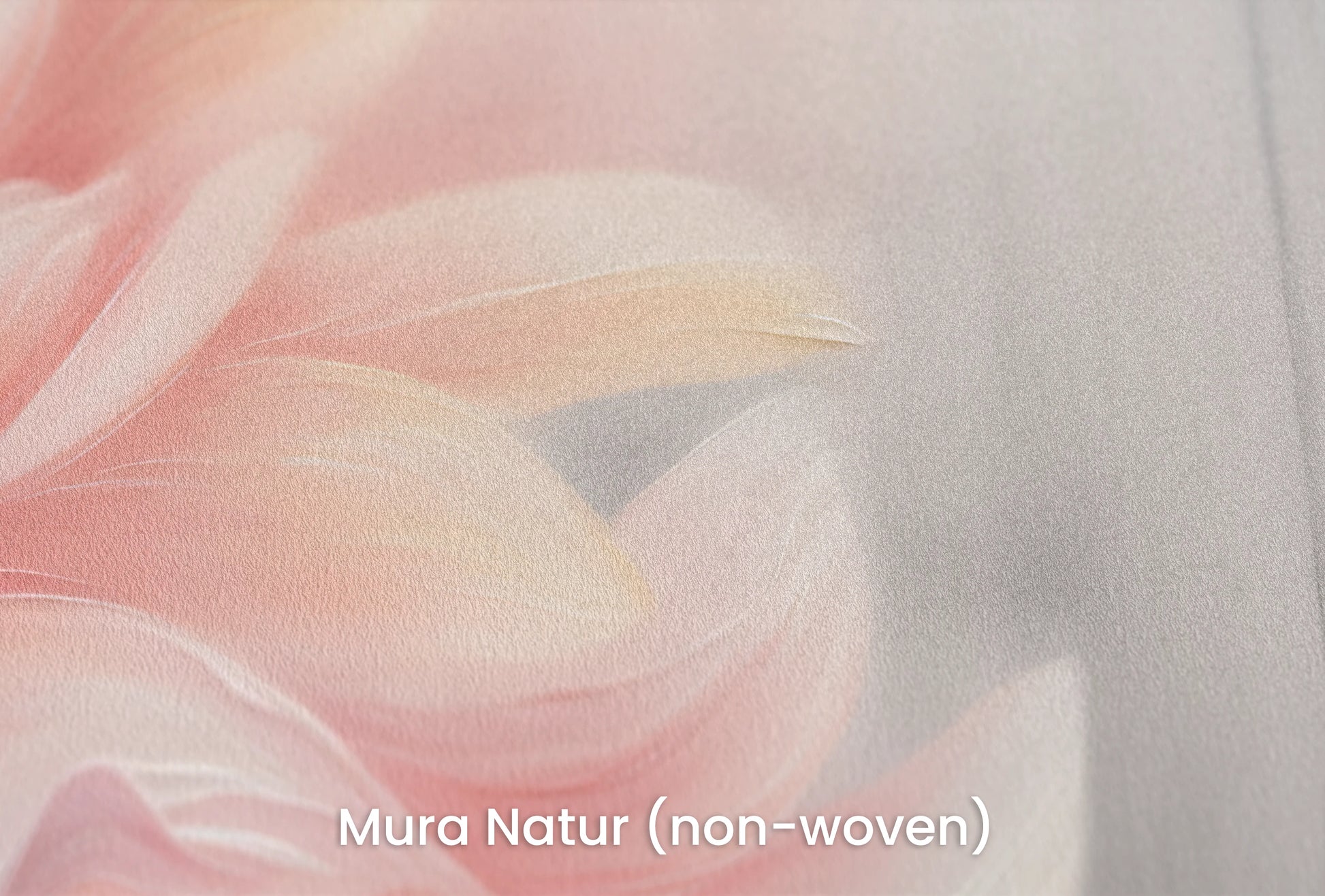 Zbliżenie na artystyczną fototapetę o nazwie Pink Petal Whirl na podłożu Mura Natur (non-woven) - naturalne i ekologiczne podłoże.