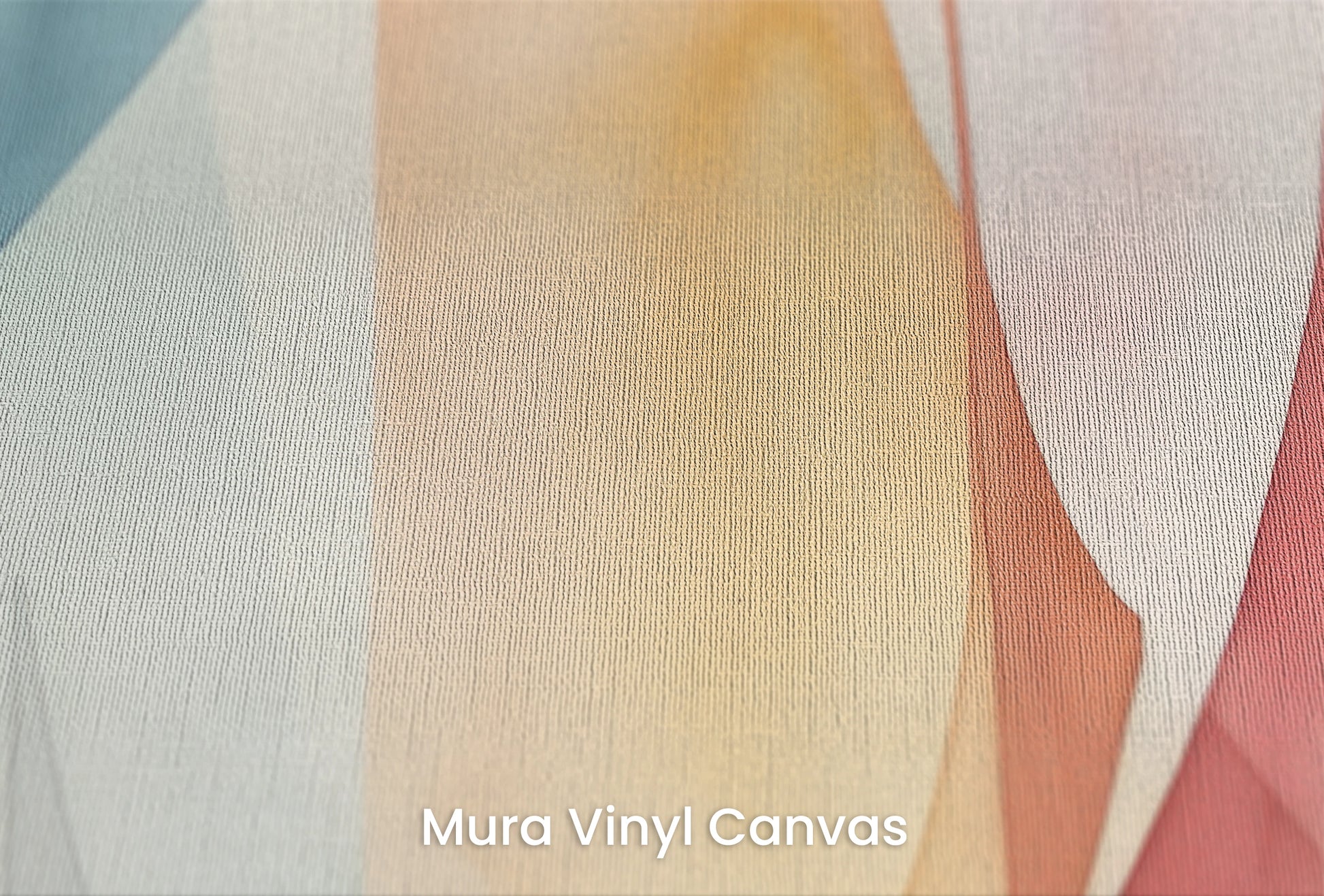 Zbliżenie na artystyczną fototapetę o nazwie Geometric Pastel na podłożu Mura Vinyl Canvas - faktura naturalnego płótna.