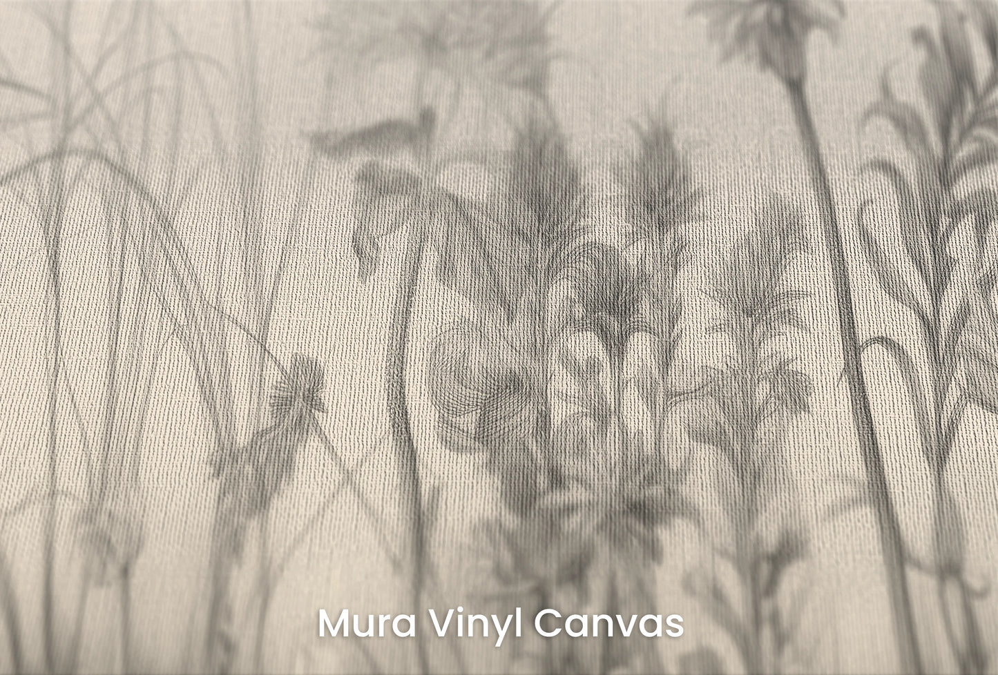 Zbliżenie na artystyczną fototapetę o nazwie Flora in Monochrome na podłożu Mura Vinyl Canvas - faktura naturalnego płótna.
