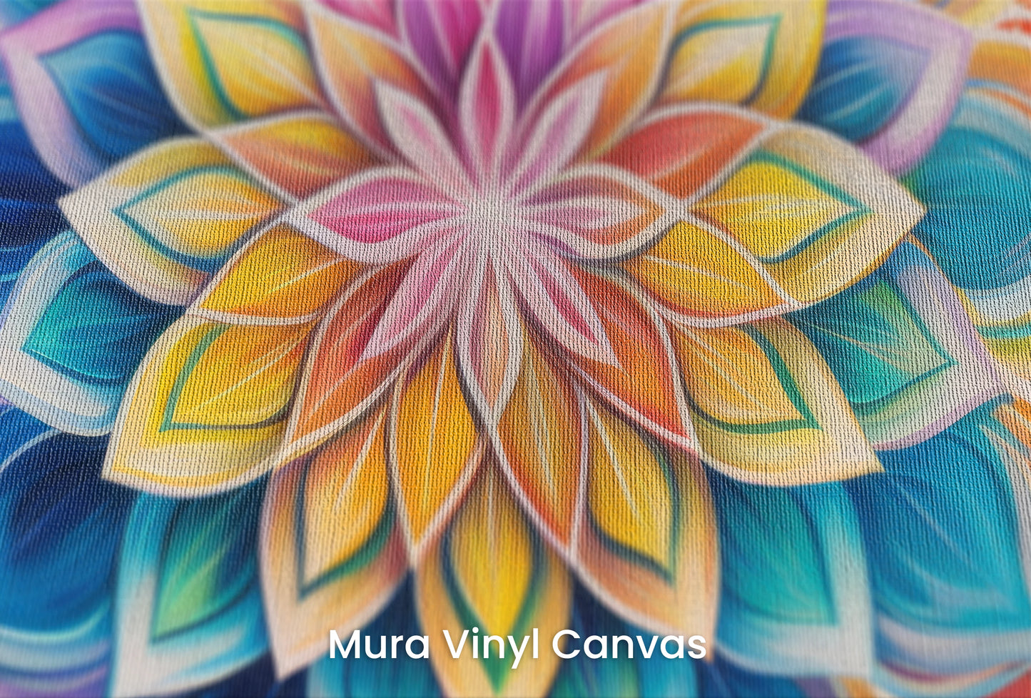 Zbliżenie na artystyczną fototapetę o nazwie Floral Harmony na podłożu Mura Vinyl Canvas - faktura naturalnego płótna.