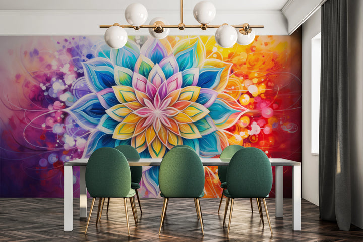 Fototapeta malowana o nazwie Floral Harmony pokazana w aranżacji wnętrza.