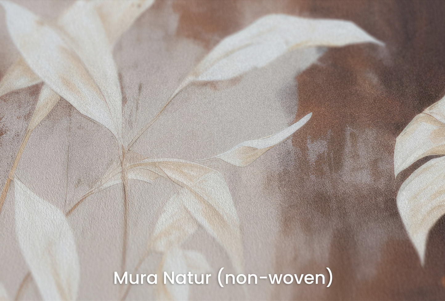 Zbliżenie na artystyczną fototapetę o nazwie Serene Flora #2 na podłożu Mura Natur (non-woven) - naturalne i ekologiczne podłoże.