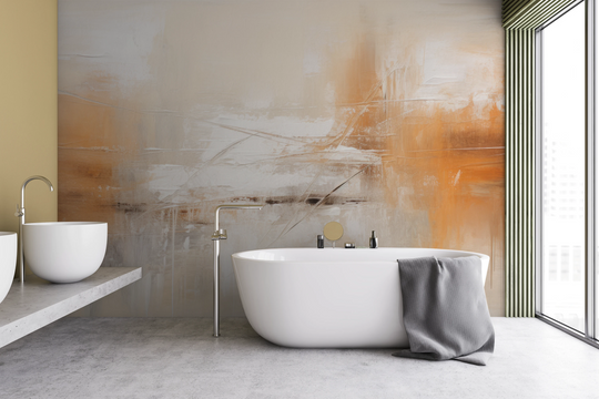 Wzór fototapety artystycznej o nazwie Dynamic Calm pokazanej w aranżacji wnętrza.